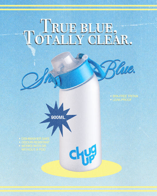 Chug Up - Classic White in Blue